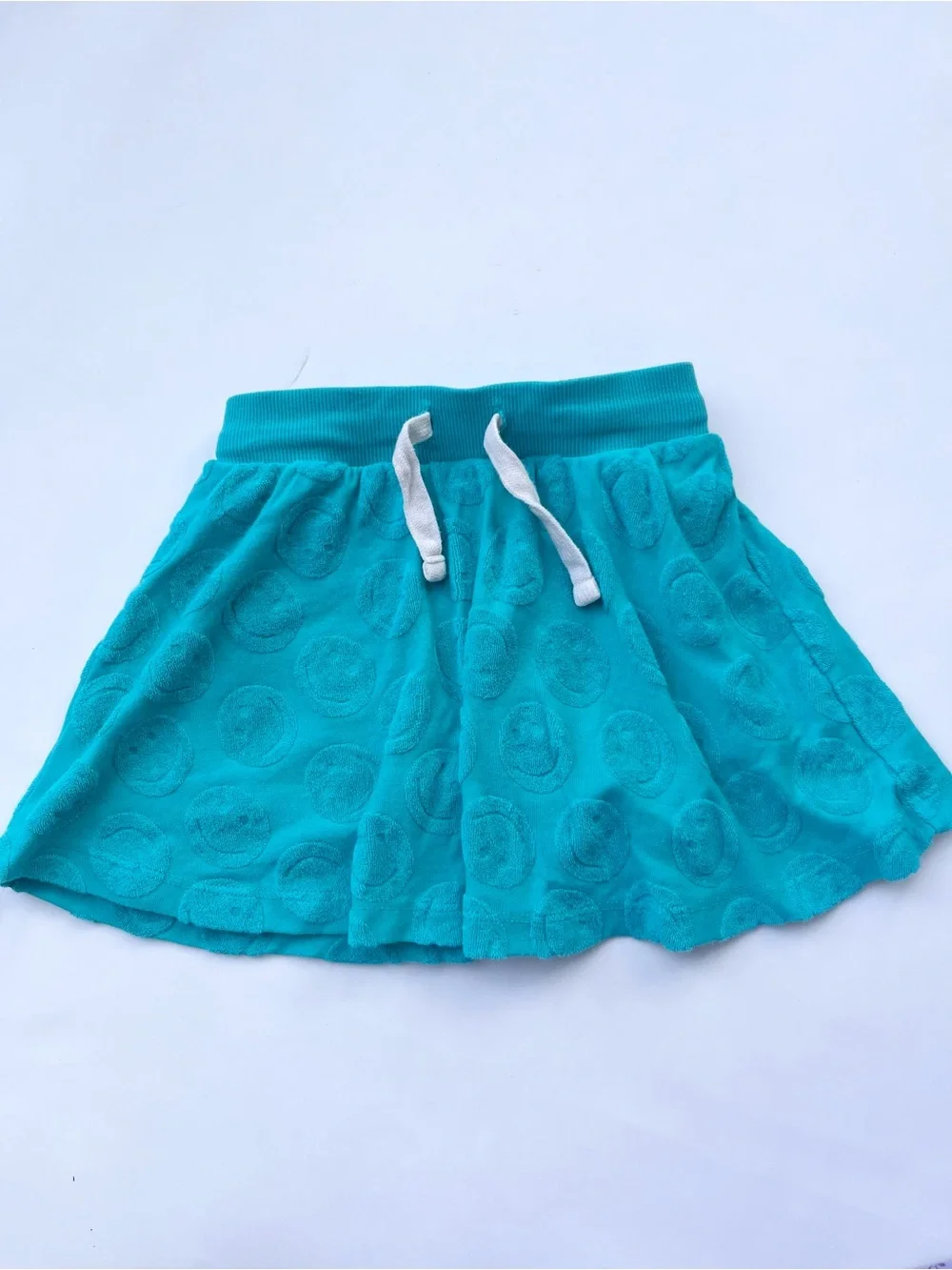 Old Navy Girls Cerulean Blue Smiley Face Skirt XS 5